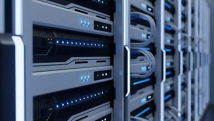 Server Racks in Data Center Facility.