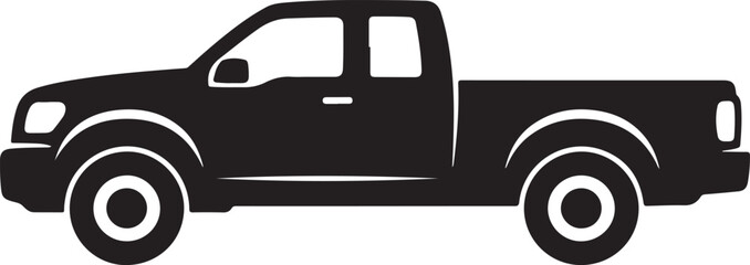 Pickup Truck Silhouette Icon Utility Transport Vehicle