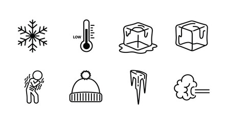 Winter weather and cold icons Vector