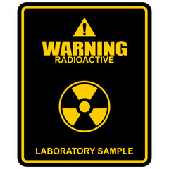 Warning, radioactive area, sign vector