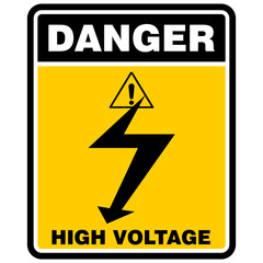 Danger, high voltage, sign vector