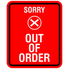 Sorry, Temporarily out of order, sign vector