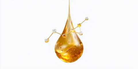 A close-up view of a honey droplet with a unique design, illustrating the essence of natural sweetness. The design looks elegant and highlights the purity of the droplet