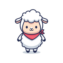 Obraz premium Adorable Cartoon Sheep Character Illustration
