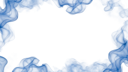 Abstract blue smoke on a clean white background with soft cloud-like patterns for artistic and decorative design use