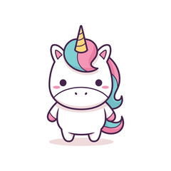 Naklejka premium Adorable Cartoon Unicorn Illustration