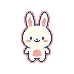 Obraz premium Adorable Cartoon Bunny Vector Illustration