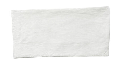 White Folded Paper Towel or Napkin with Ribbed Texture Isolated on a Clean White Background for Hygiene and Cleaning Concepts