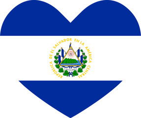 El Salvador heart shaped icon flag illustrator national