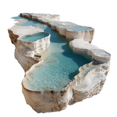 Pamukkale Travertines Isolated on Transparent Background. PNG