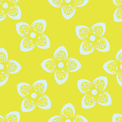 Vintage floral pattern illustration. Colorful organic nature design in seamless style. Spring season decoration with abstract flower art