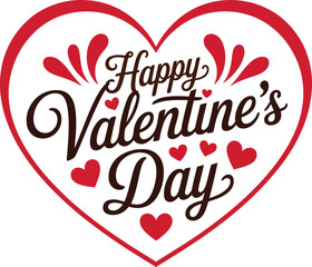 A charming 'happy valentine's day' message adorned with hearts within a vibrant red outline