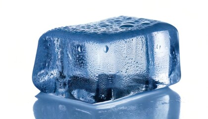 Obraz premium Clear Ice Cube on White Background.