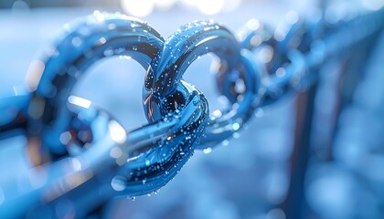 Interlinked: A macro perspective unveils an industrial chain with droplets, its interlocking structure representing strength, connectivity, and the seamless integration.