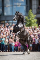 Horse in Front of Crowd