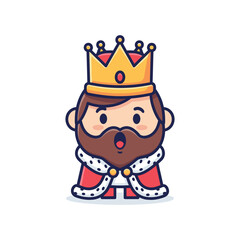 Obraz premium Cartoon King Character Illustration