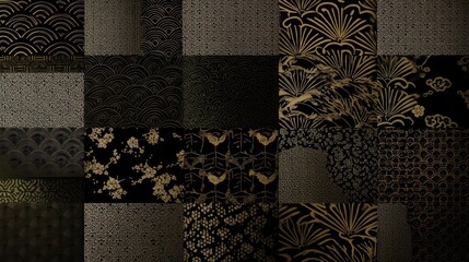 黒と金の和柄の背景