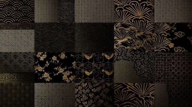 黒と金の和柄の背景