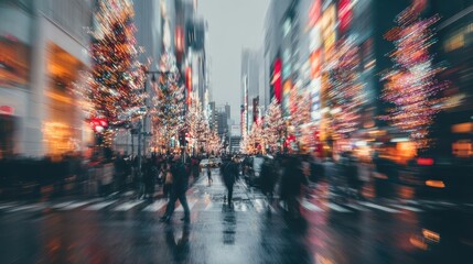 混雑するクリスマスの繁華街