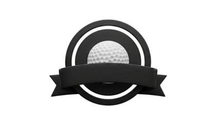 Golf Ball Emblem with Ribbon