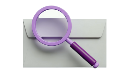 Magnifying glass over an envelope