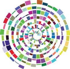 Color Palette Wheel with Vibrant Hues in Circular Pattern on White Background for Graphic Design