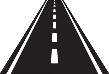 Road Silhouette Icon, Simple Generic Road Design Isolated on White