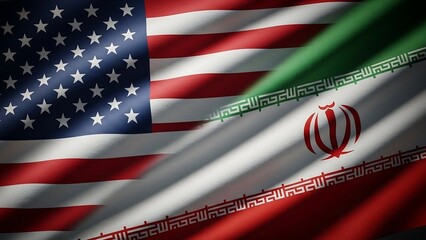 Usa and iran flag