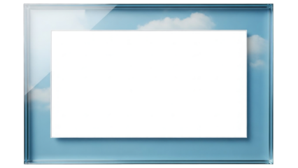 Blank Photo Frame with Sky and Clouds Background