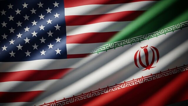 Usa and iran flag