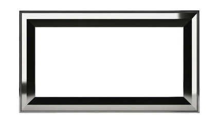 Obraz premium Empty Silver Picture Frame Isolated on White Background