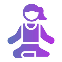 yoga Line Gradient Icon