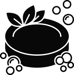 Natural soap bar with leaves