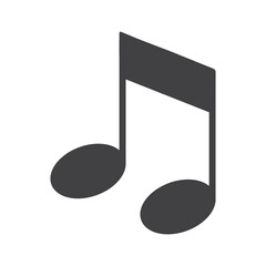 Music notes icon isolated flat style design.