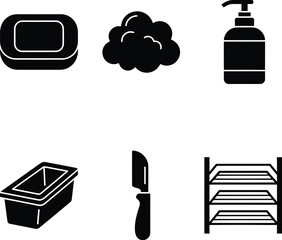 Solid glyph soap icons