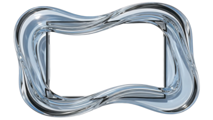 Abstract Liquid Metal Frame with Blank Space for Text