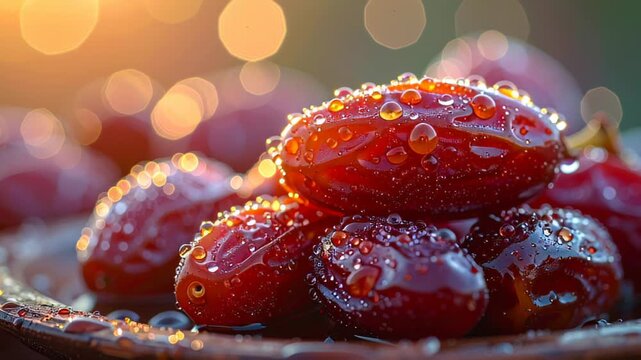 Fresh Dates Piled on a Plate.