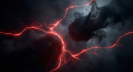 Geopolitical Conflict Crisis, Panoramic Background, Abstract Red Line Tension, Global Political Risk, Intense Electrical Storm, Strategic Threat Boundary, Dark Chaos Power Struggle, Diplomatic Alert