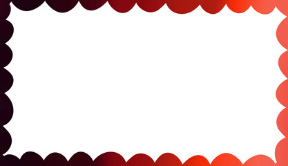 Obraz premium vibrant, abstract, red and black scalloped border frame transparent background, for certificates, presentations, social media posts, greeting cards. Wavy edge design adds a modern and decorative touch