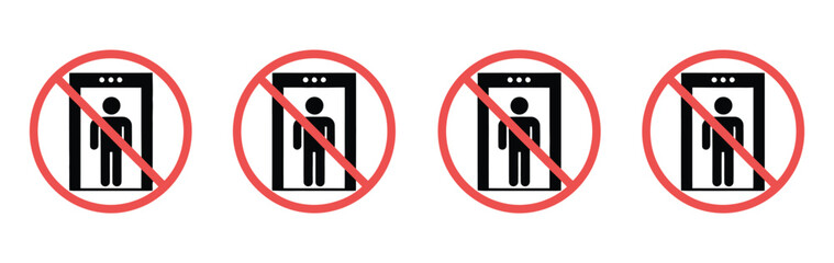 No elevator sign, safety warning icon to ensure compliance in buildings, workplace, and public areas. © ayat 02
