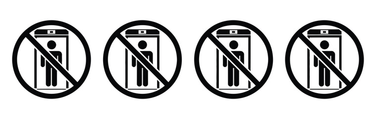 No elevator sign, safety warning icon to ensure compliance in buildings, workplace, and public areas. © ayat 02