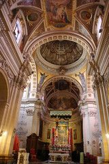 Interior view of the Cathedral of the Assumption, Victoria, Gozo, Malta  