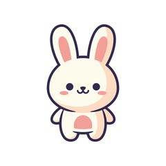 Obraz premium Adorable Cartoon Bunny Vector Illustration