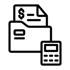 Accounting folder Line Icon