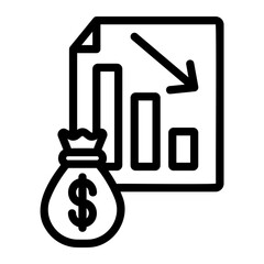 Decline profit Line Icon