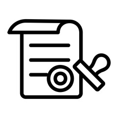 Document seal Line Icon
