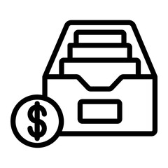 Financial file cabinet Line Icon