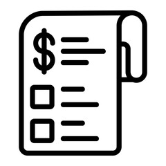 Invoices Line Icon