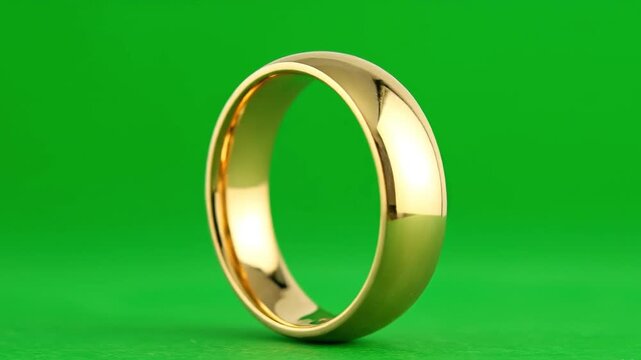Single golden ring rotating slowly