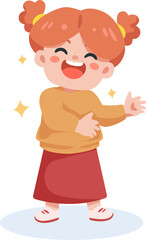 Adorable Girl with Pigtails Laughing